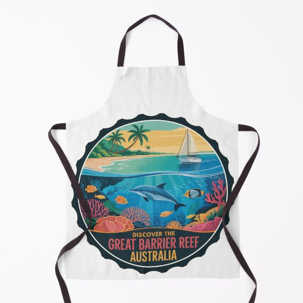 Item preview, Discover the Great Barrier Reef – Sunset Dolphin Ocean Vintage Retro Adventure Sticker & T-Shirt  designed and sold by pod24.