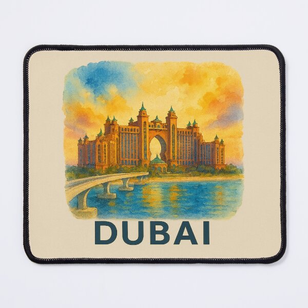 Item preview, Dubai Palm Island Watercolor Poster designed and sold by Bratak.