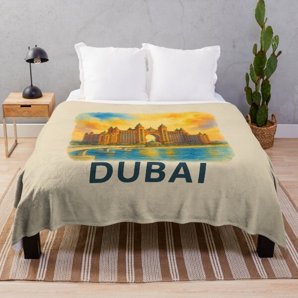 Item preview, Dubai Palm Island Watercolor Poster designed and sold by Bratak.