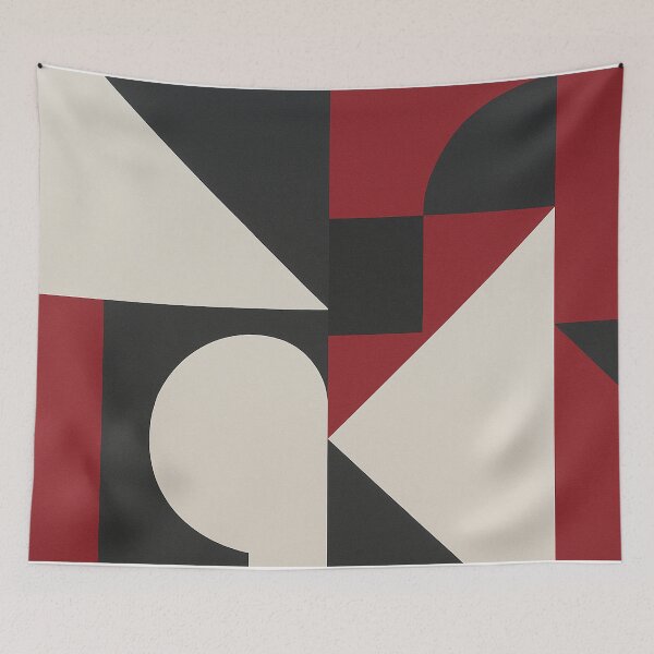Item preview, Modern geometric red and black abstract pattern designed and sold by SassyArtistry.