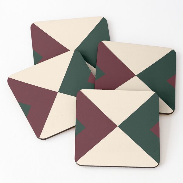Item preview, Minimal geometric burgundy and green cross pattern designed and sold by SassyArtistry.