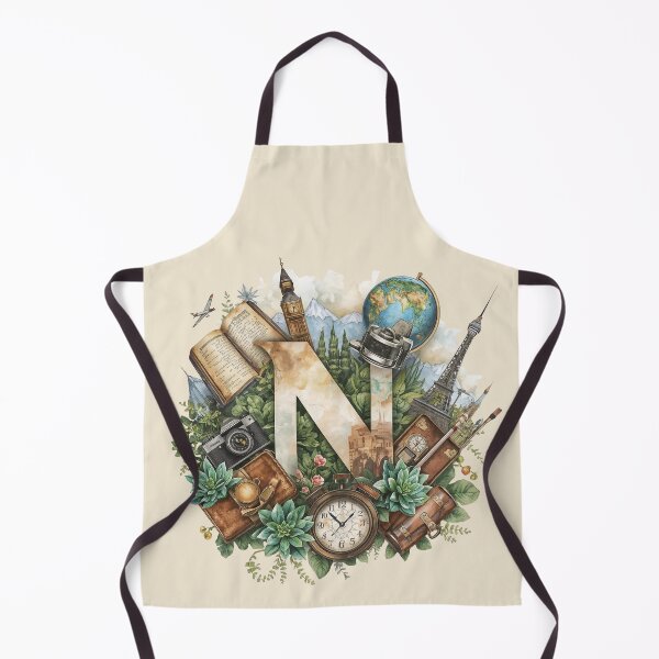 Item preview, Adventure Awaits – Vintage Travel Letter N Monogram | Wanderlust Globe & Adventure Design for Dreamers and Explorers designed and sold by AmenAlways.