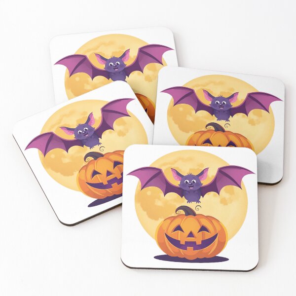 Item preview, Halloween motif: bat over laughing pumpkin designed and sold by SimonsDesignArt.