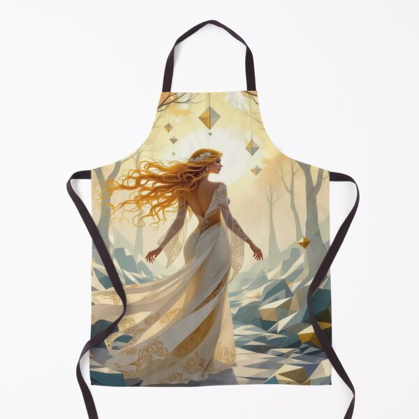 Item preview, Golden Grace – Woman with flowing hair in surreal geometry between fog, light & dream designed and sold by FotoworldEdel.