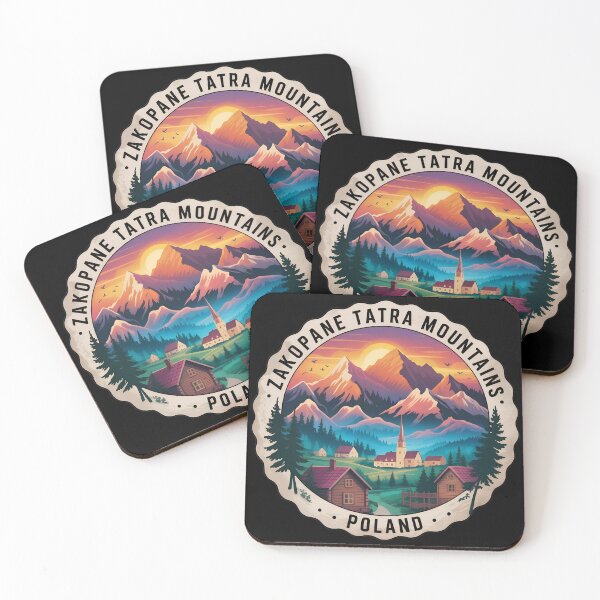 Item preview, Vintage Zakopane Travel Sticker – Tatra Mountains Sunset Landscape designed and sold by VividOrganica.