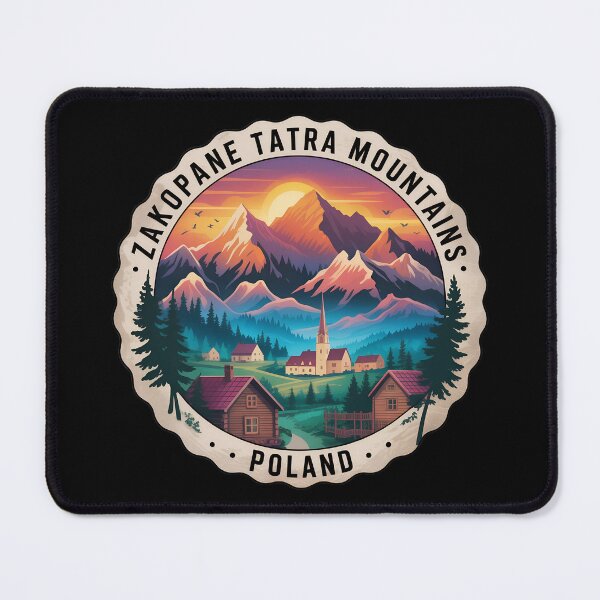 Item preview, Vintage Zakopane Travel Sticker – Tatra Mountains Sunset Landscape designed and sold by VividOrganica.