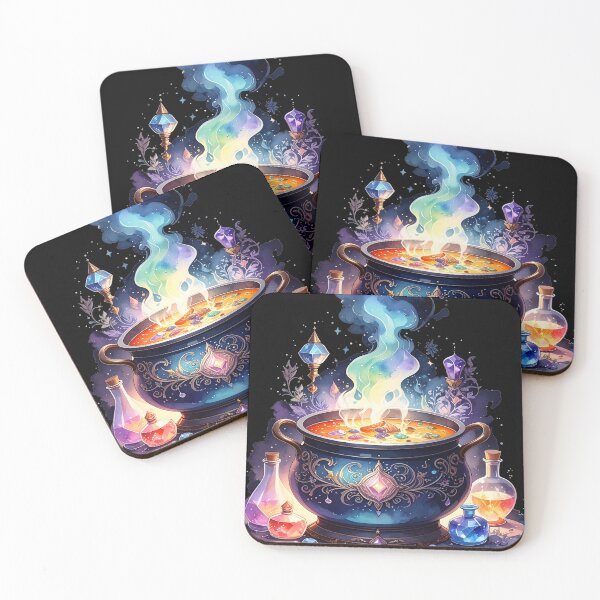 Item preview, magical potion with crystal bottles in watercolors designed and sold by LiskoDesign.