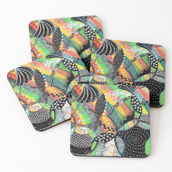 Item preview, Magic Garden - Colorful Zentagle Drawing designed and sold by ColorWander.