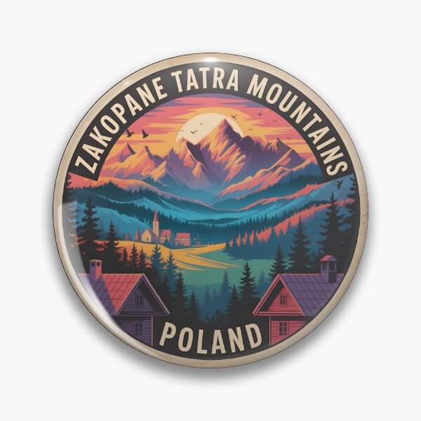 Item preview, Zakopane Poland Sunset Art – Retro Tatra Mountains Landscape  designed and sold by VividOrganica.