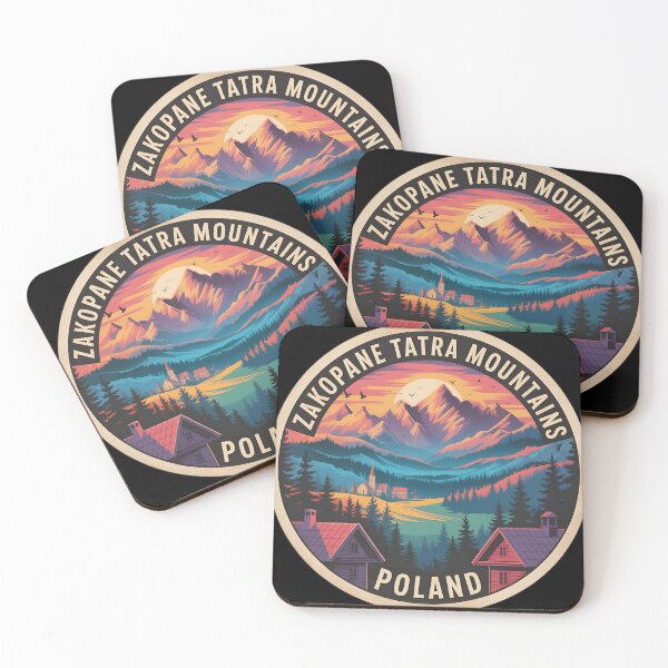 Item preview, Zakopane Poland Sunset Art – Retro Tatra Mountains Landscape  designed and sold by VividOrganica.