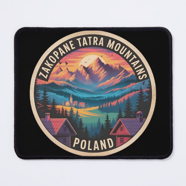 Item preview, Zakopane Poland Sunset Art – Retro Tatra Mountains Landscape  designed and sold by VividOrganica.