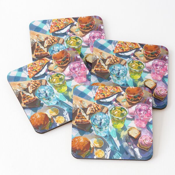 Item preview, Vibrant Summer Picnic – Colorful Food Art with Burgers, Pizza & Lemon Drinks designed and sold by Grafititee.