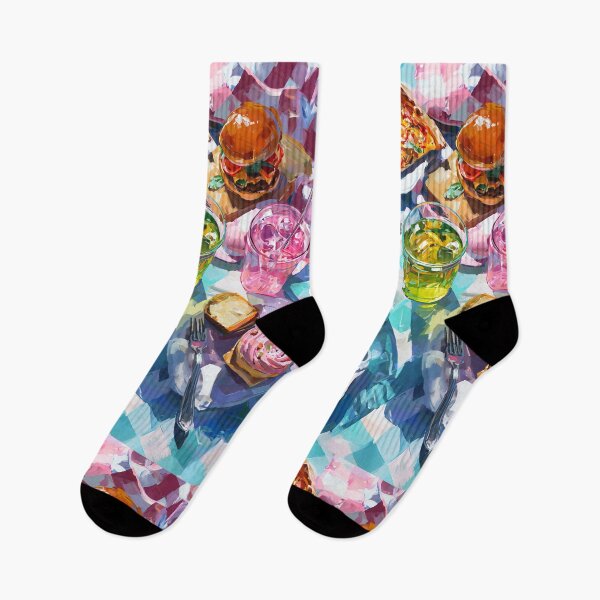 Item preview, Vibrant Summer Picnic – Colorful Food Art with Burgers, Pizza & Lemon Drinks designed and sold by Grafititee.