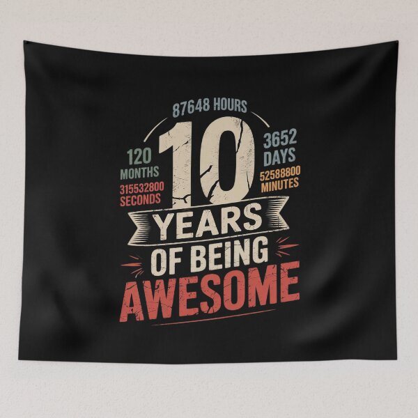 Item preview, Ten 10yr 10th Birthday 10 Years Old  120 Months  designed and sold by THagBlue.