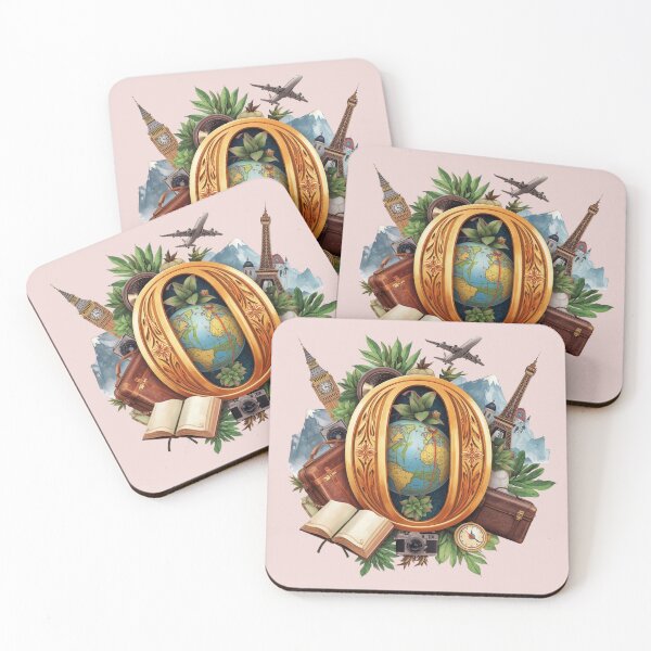 Item preview, Adventure Awaits – Vintage Travel Letter O Monogram | Wanderlust Globe & Adventure Design for Dreamers and Explorers designed and sold by AmenAlways.