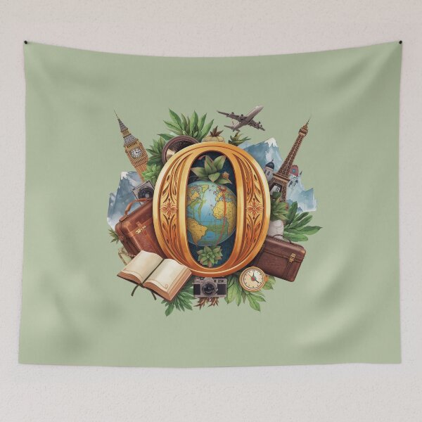 Item preview, Adventure Awaits – Vintage Travel Letter O Monogram | Wanderlust Globe & Adventure Design for Dreamers and Explorers designed and sold by AmenAlways.