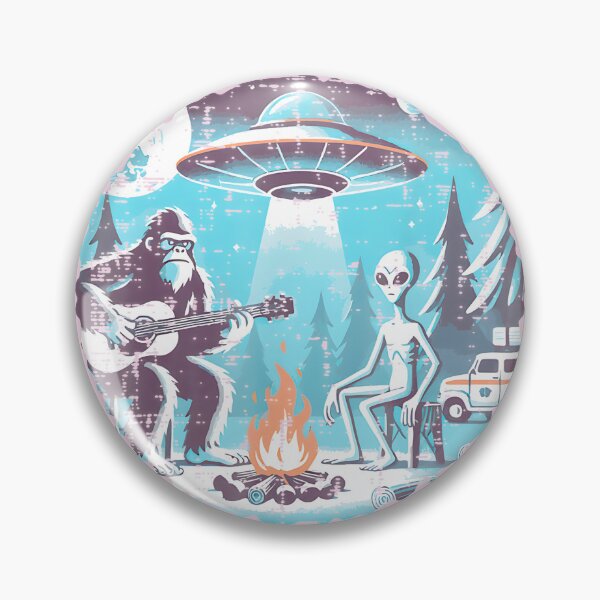 Item preview, Bigfoot & Alien Campfire Jam Under Ufo Skies By Merch, Limited Edition, Perfect Gift For You And Fr designed and sold by JosephHunter7.