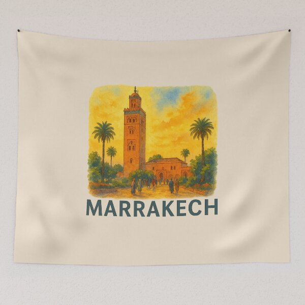 Item preview, Marrakech Koutoubia Mosque Watercolor Poster designed and sold by Bratak.