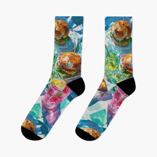 Item preview, Vibrant Summer Picnic – Colorful Food Art with Burgers, Pizza & Lemon Drinks designed and sold by Grafititee.