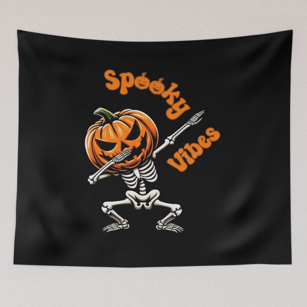 Item preview, Spooky Vibes Skeleton – Pumpkin Head Halloween Dance designed and sold by ChibiNekoSpace.