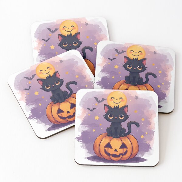 Item preview, Cute Black Cat on Halloween Pumpkin designed and sold by SimonsDesignArt.