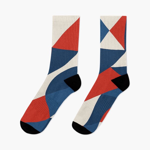 Item preview, Red and blue modern geometric pattern designed and sold by SassyArtistry.