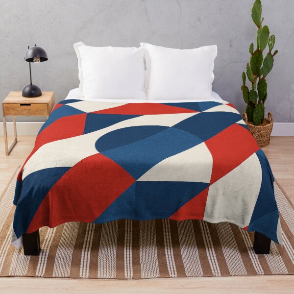 Item preview, Red and blue modern geometric pattern designed and sold by SassyArtistry.