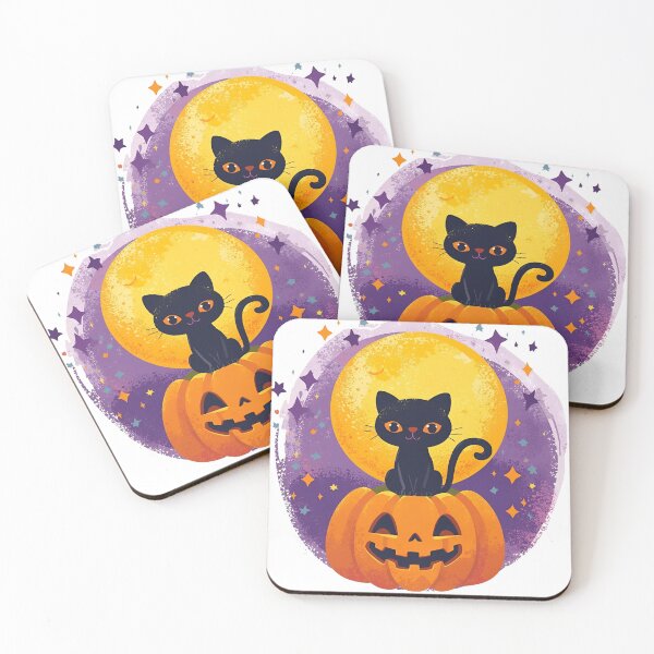 Item preview, Black cat on a Halloween pumpkin designed and sold by SimonsDesignArt.
