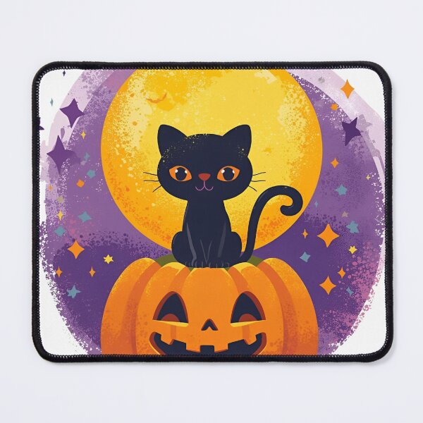 Item preview, Black cat on a Halloween pumpkin designed and sold by SimonsDesignArt.