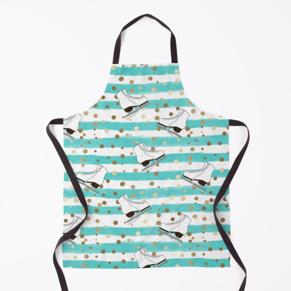 Item preview, Figure Skates with Turquoise Stripes and Gold Dots designed and sold by Purposely Designed.