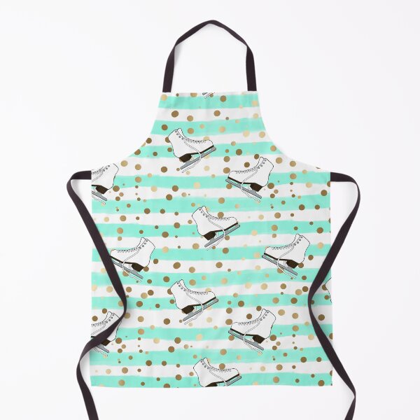 Item preview, Figure Skates with Cyan Stripes and Gold Dots designed and sold by Purposely Designed.