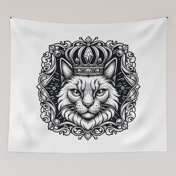 Item preview, Regal Cat King - Ornate Crowned Feline Art Items designed and sold by FBTees.
