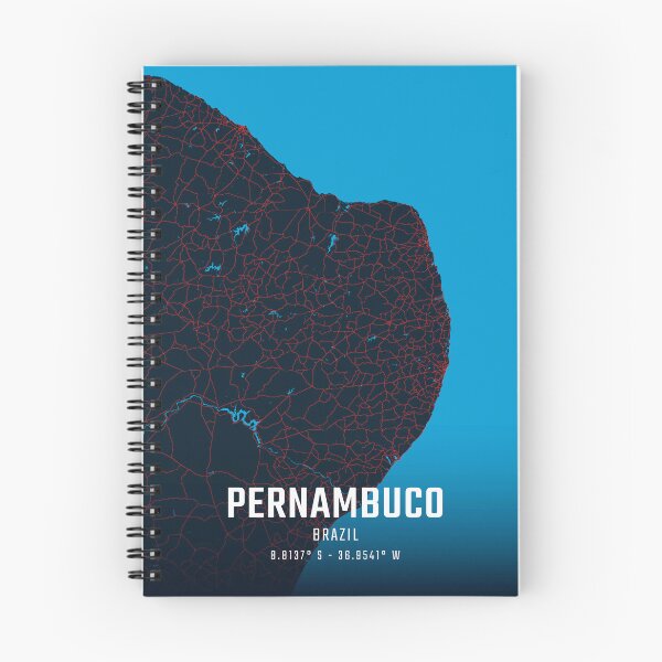 Item preview, Pernambuco Red & Blue Minimalist Map designed and sold by HomeLivingCo.