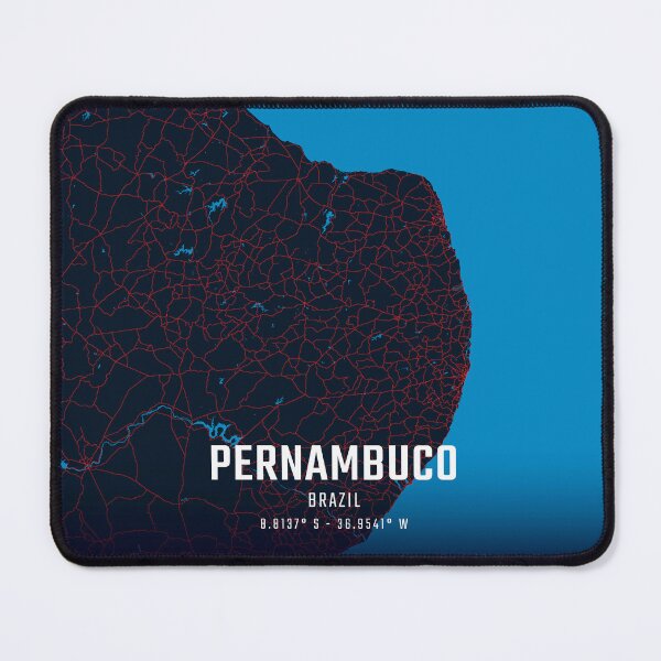 Item preview, Pernambuco Red & Blue Minimalist Map designed and sold by HomeLivingCo.
