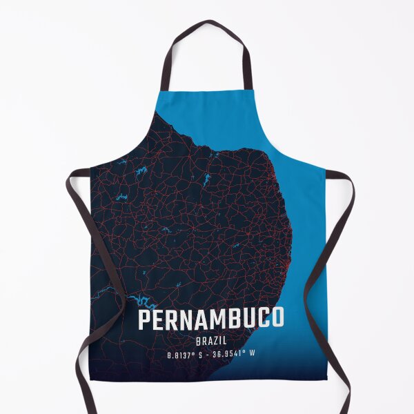 Item preview, Pernambuco Red & Blue Minimalist Map designed and sold by HomeLivingCo.