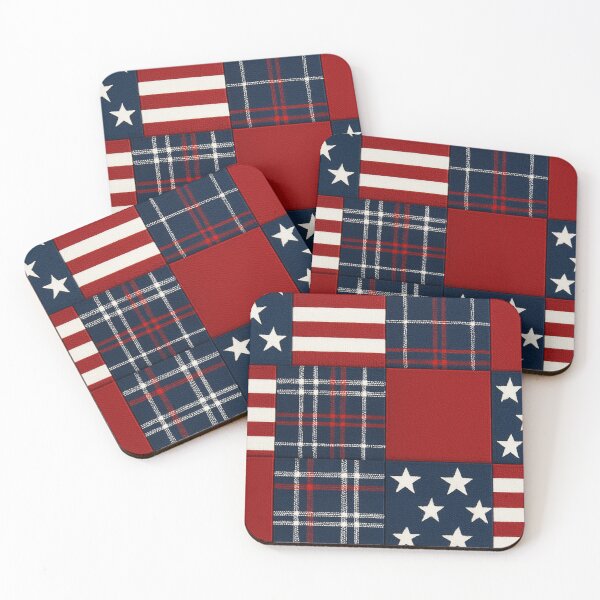 Item preview, Bright Vintage Patriotic Quilt Stars and Stripes Patchwork designed and sold by SassyArtistry.