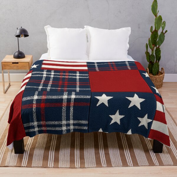 Item preview, Bright Vintage Patriotic Quilt Stars and Stripes Patchwork designed and sold by SassyArtistry.