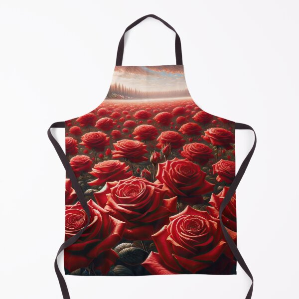 Item preview, Endless Red Rose Field – Romantic Floral Landscape Digital Painting Wall Art designed and sold by machinesdream.