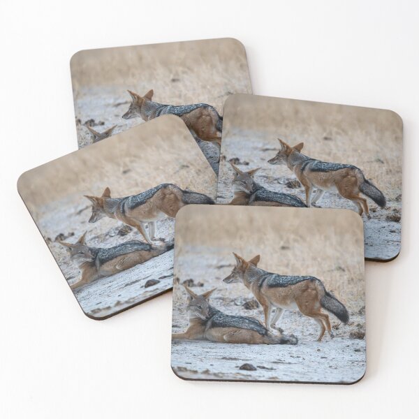 Item preview, Dusk Watch — Black-backed Jackal Pair, Dry Season designed and sold by DavideAntoniani.