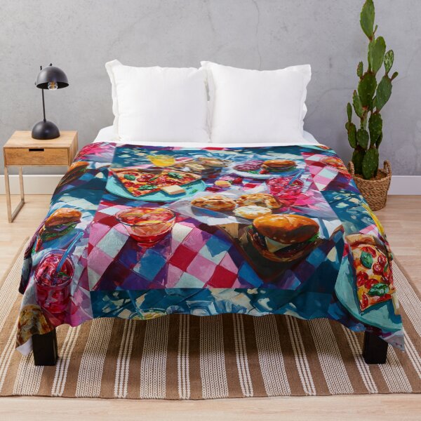 Item preview, Vibrant Summer Picnic – Colorful Food Art with Burgers, Pizza & Lemon Drinks designed and sold by Grafititee.