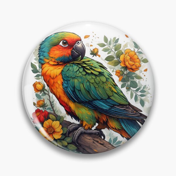 Item preview, Elegant Rose-Ringed Parakeet Line Art | Minimal Monoline Bird Design designed and sold by NatureNookTees.