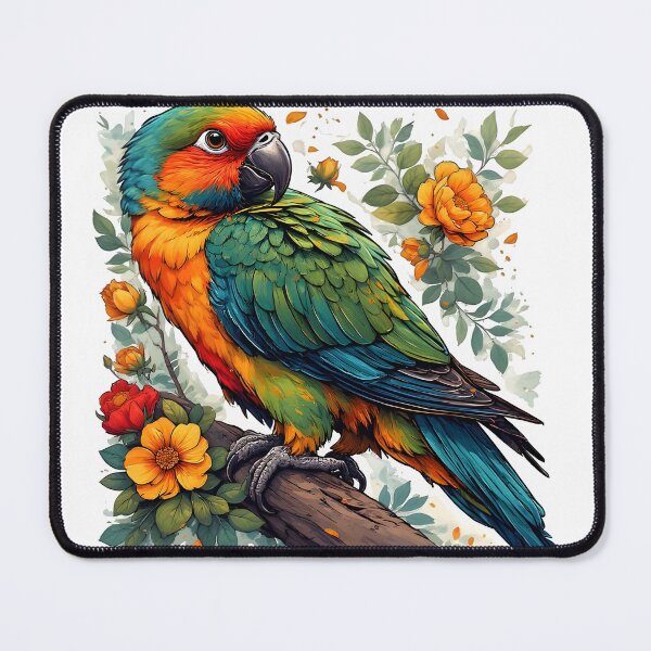 Item preview, Elegant Rose-Ringed Parakeet Line Art | Minimal Monoline Bird Design designed and sold by NatureNookTees.