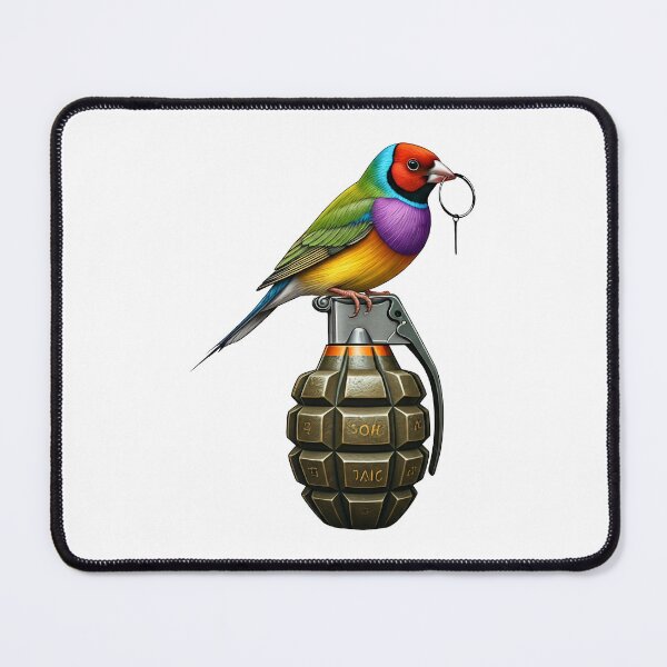 Item preview, Gouldian Finch Bird Grenade Military Satire designed and sold by TeeARTHY.