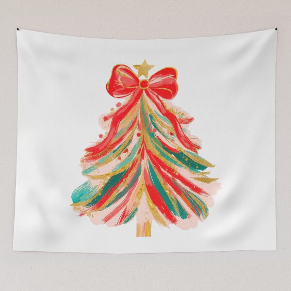 Item preview, Festive Ribbon Christmas Tree Art designed and sold by ivotee.