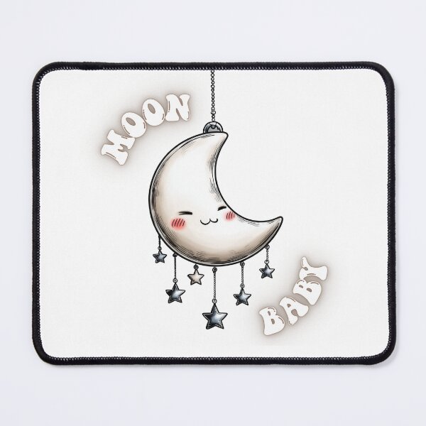 Item preview, Baby Moon – Sweet Crescent Moon with Dangling Stars designed and sold by ChibiNekoSpace.