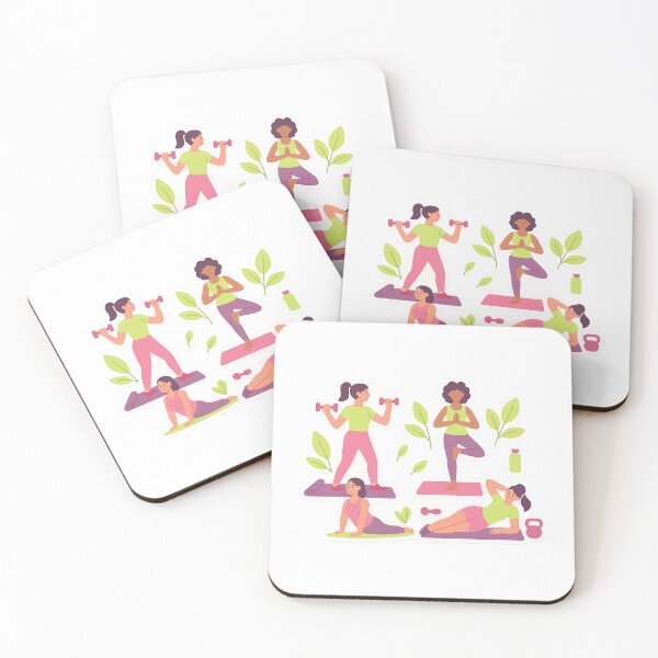Artikelvorschau, Niedliches Pastell-Neon-Pink-Yoga-Fitness-Muster für Frauen entworfen und verkauft von SassyArtistry.
