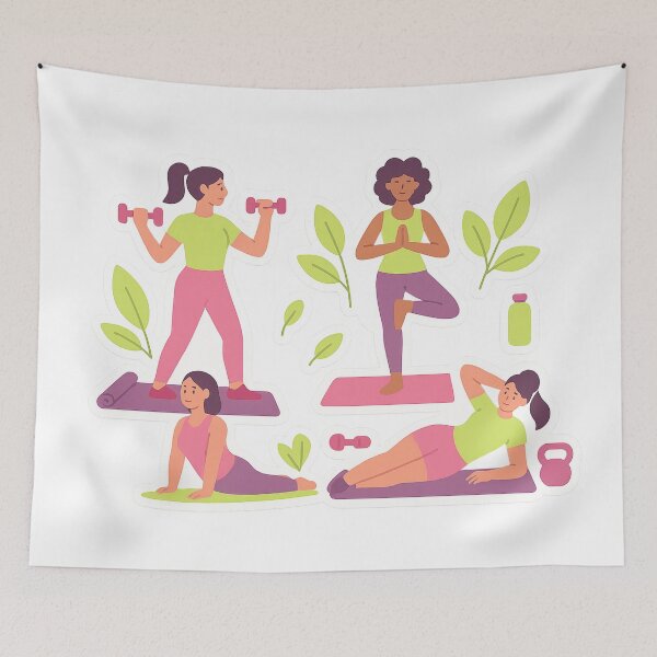 Artikelvorschau, Niedliches Pastell-Neon-Pink-Yoga-Fitness-Muster für Frauen entworfen und verkauft von SassyArtistry.