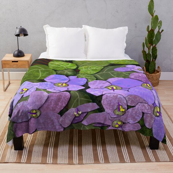 Item preview, Potted African Violet Digital Collage Illustration designed and sold by MarcyBrennanArt.