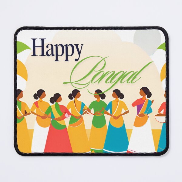 Item preview, Happy Pongal Illustration – Traditional South Indian Harvest Festival Art designed and sold by InspiredCreatives.