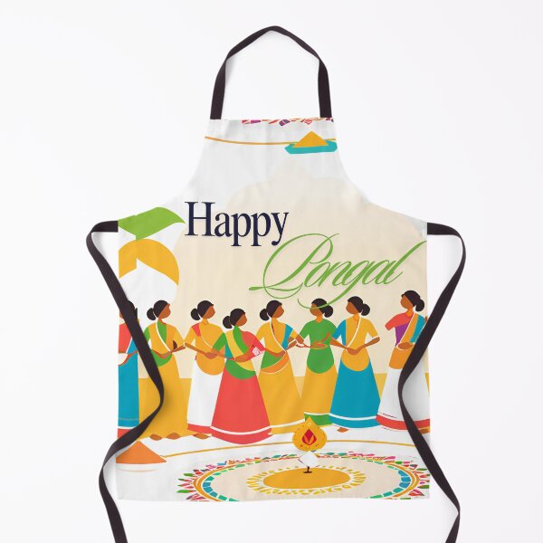 Item preview, Happy Pongal Illustration – Traditional South Indian Harvest Festival Art designed and sold by InspiredCreatives.